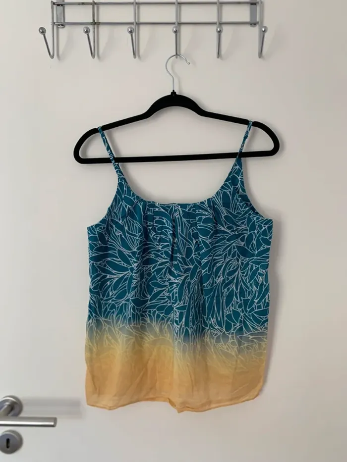Top à bretelle bleu et jaune Sud Express taille S