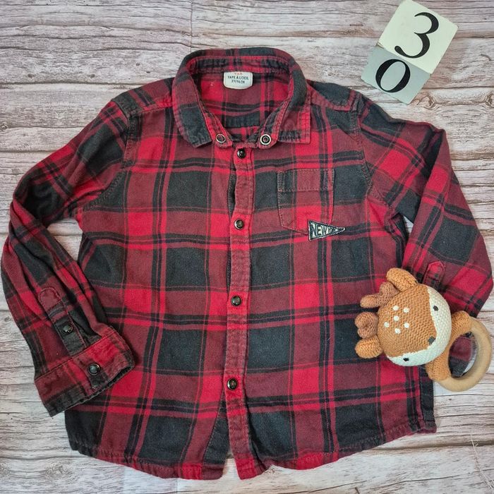 Chemise  à  carreaux rouge tape à l'œil 3ans 96cm - photo numéro 2