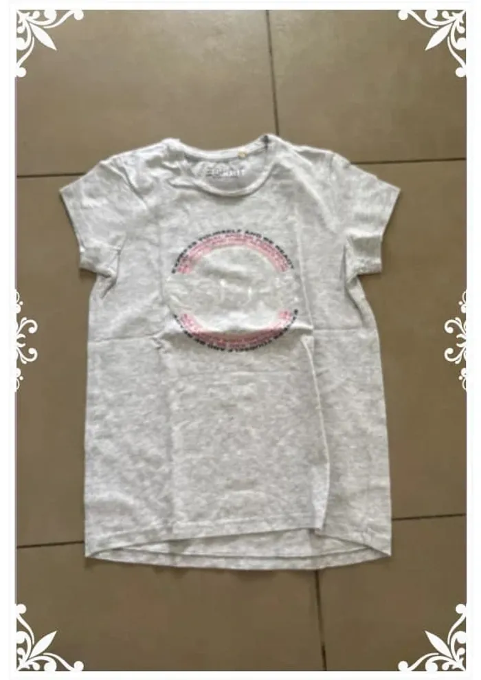 T-shirt gris esprit taille 10 ans enfant fille - photo numéro 2