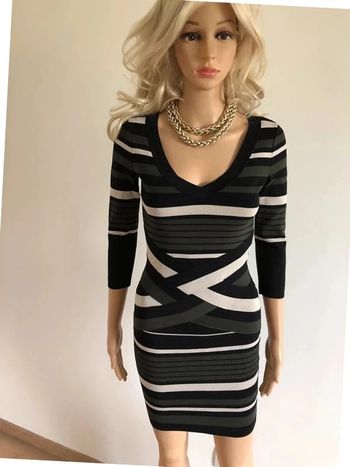 Robe rayée kaki beige et noire Morgan taille XS jamais portée