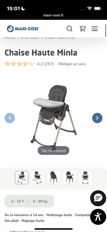 Chaise haute maxi cosy