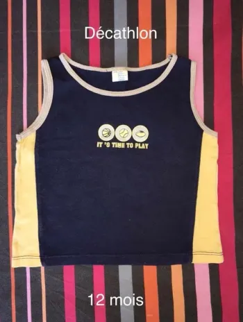 Débardeur bicolore Décathlon 12 mois