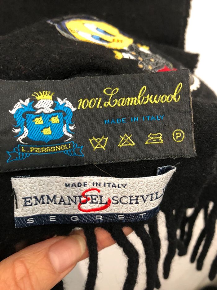 Écharpe noire 100% laine Emmanuel Schvili toute douce - photo numéro 5