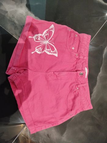 Short jean rose motif papillon Jennyfer 38