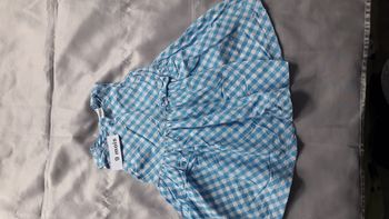 Robe d'été coton vichy bleu et blanc