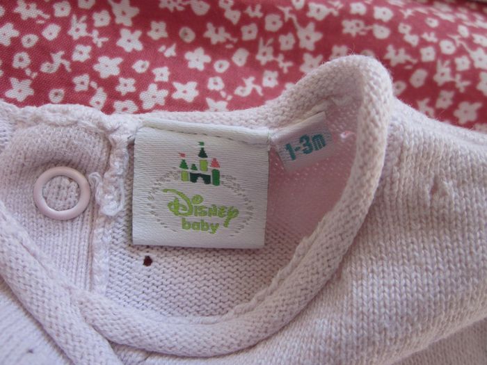 Robe pull et bonnet en coton rose Disney 3 mois - photo numéro 5
