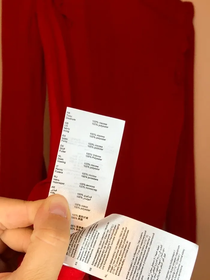Robe à manches longues rouge Claudie Pierlot taille 36 - photo numéro 11