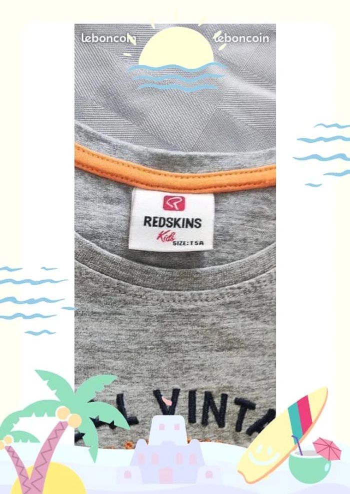 Tee shirt redskins gris 5 ans - photo numéro 3