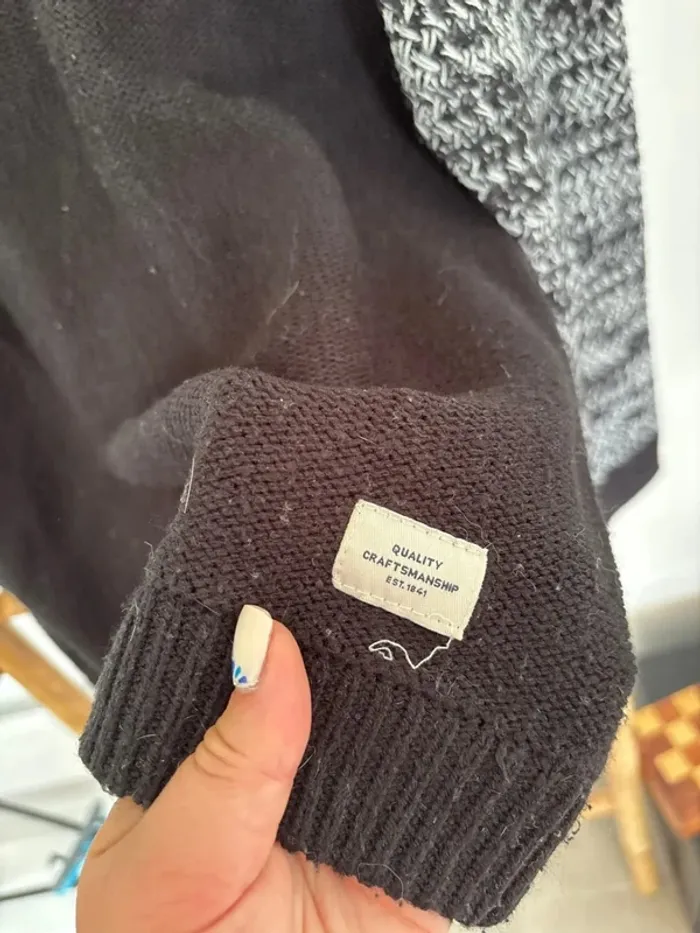 Pull maille noir et blanc C&A taille XL - photo numéro 5