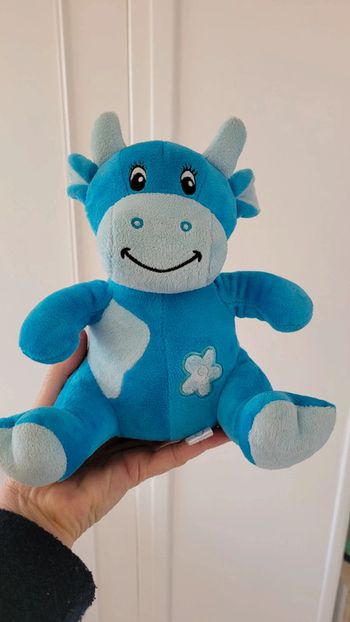 Doudou vache bleue