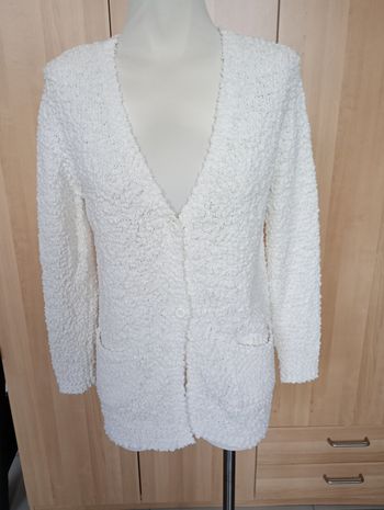 Gilet chenille crème