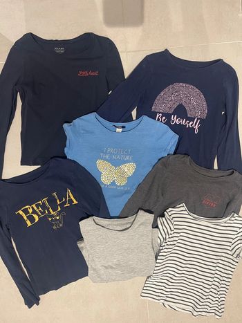 Lot de 7 tee shirts 5 ans et 6 ans en tbe
