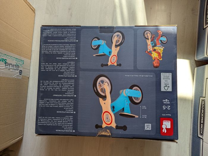 Draisienne janod bleu en bois neuf - photo numéro 3