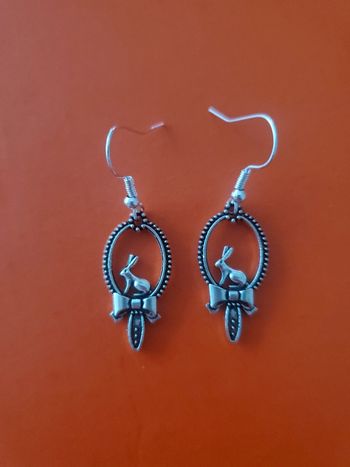 Boucles d'oreilles lapin miroir