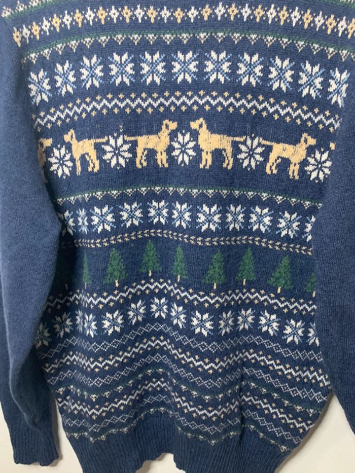 Pull vintage d’hiver animalier chier vintage 90’s - photo numéro 3