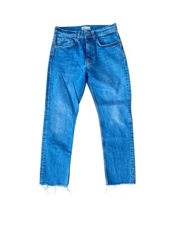 Jean court avec franges en bas Zara taille 36