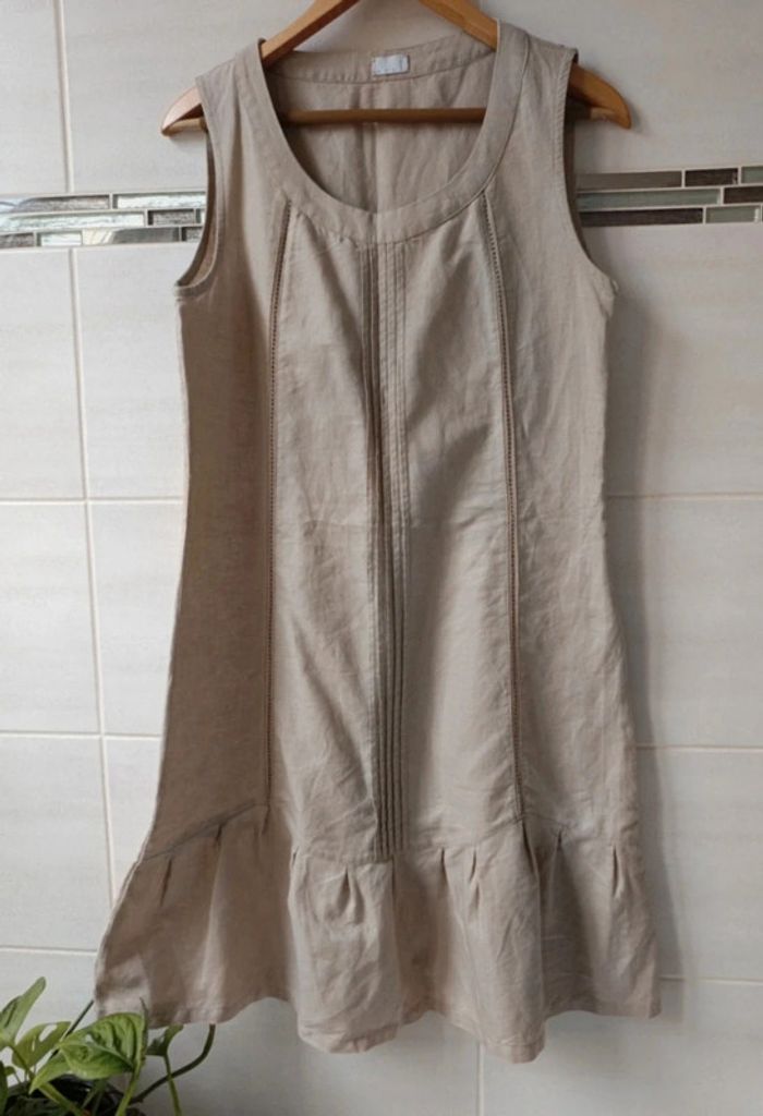 Robe beige lin/coton t.38/40