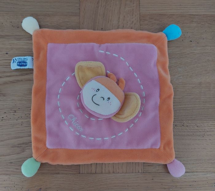 Doudou plat abeille orange rose - Chicco