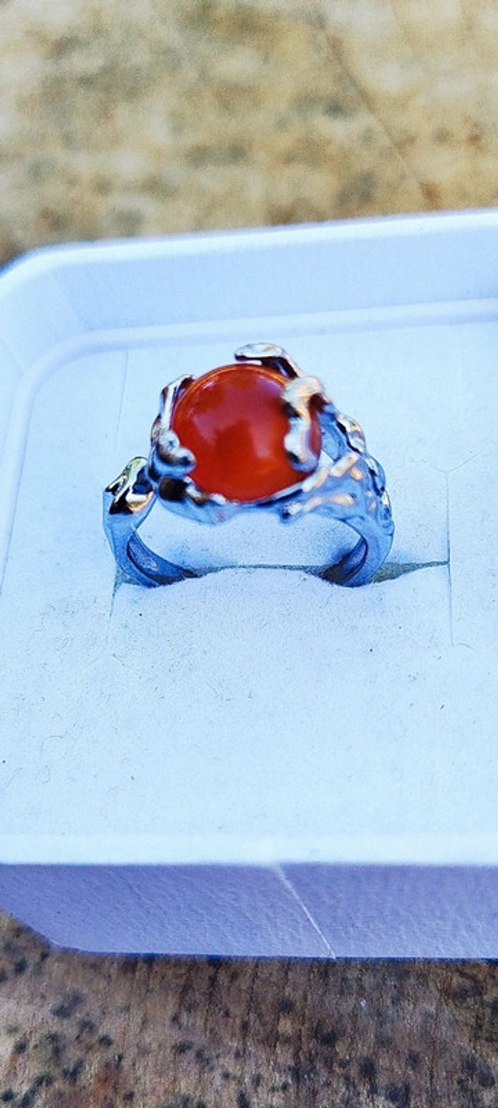 Bague Mystique Nature en Argent S925 🧡 Agate Mousse AAA - photo numéro 9