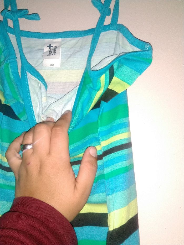 Robe bleu a rayure jaune noir vert - photo numéro 2