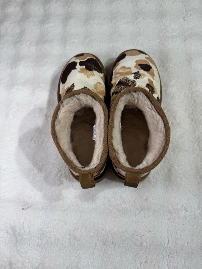 Bottines fourrées motif vache beige/marron - photo numéro 4