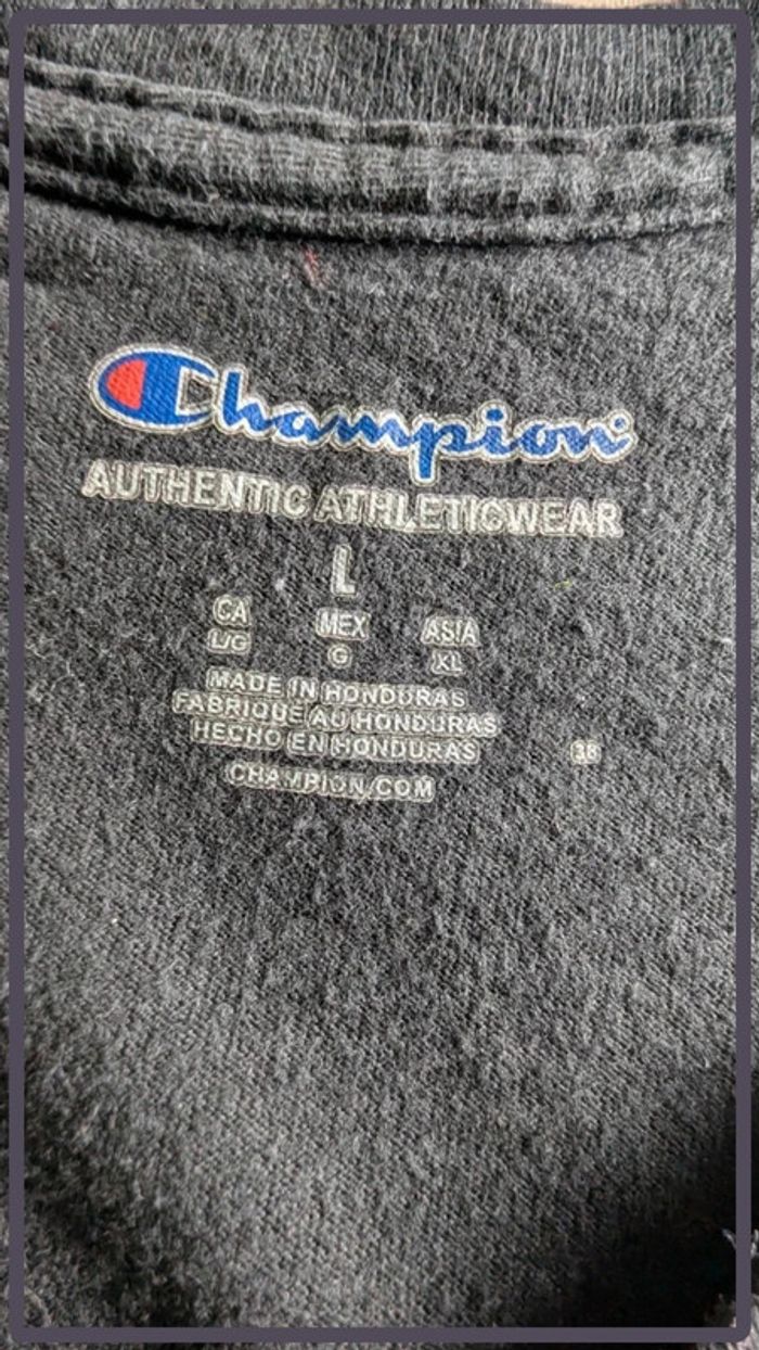 T-shirt Champion taille L homme noir - photo numéro 3