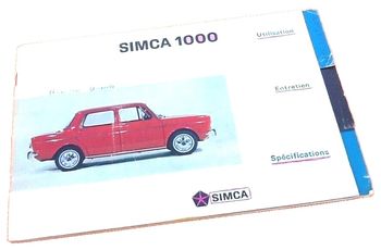 Simca 1000  Notice d' utilisation
