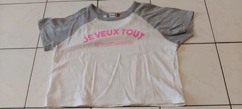 Tee shirt motif je veux tout..