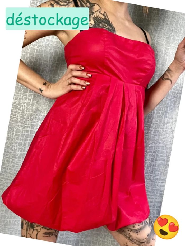 SOLDÉ - Robe boule bustier mini taille 34 - 100 % coton - photo numéro 2