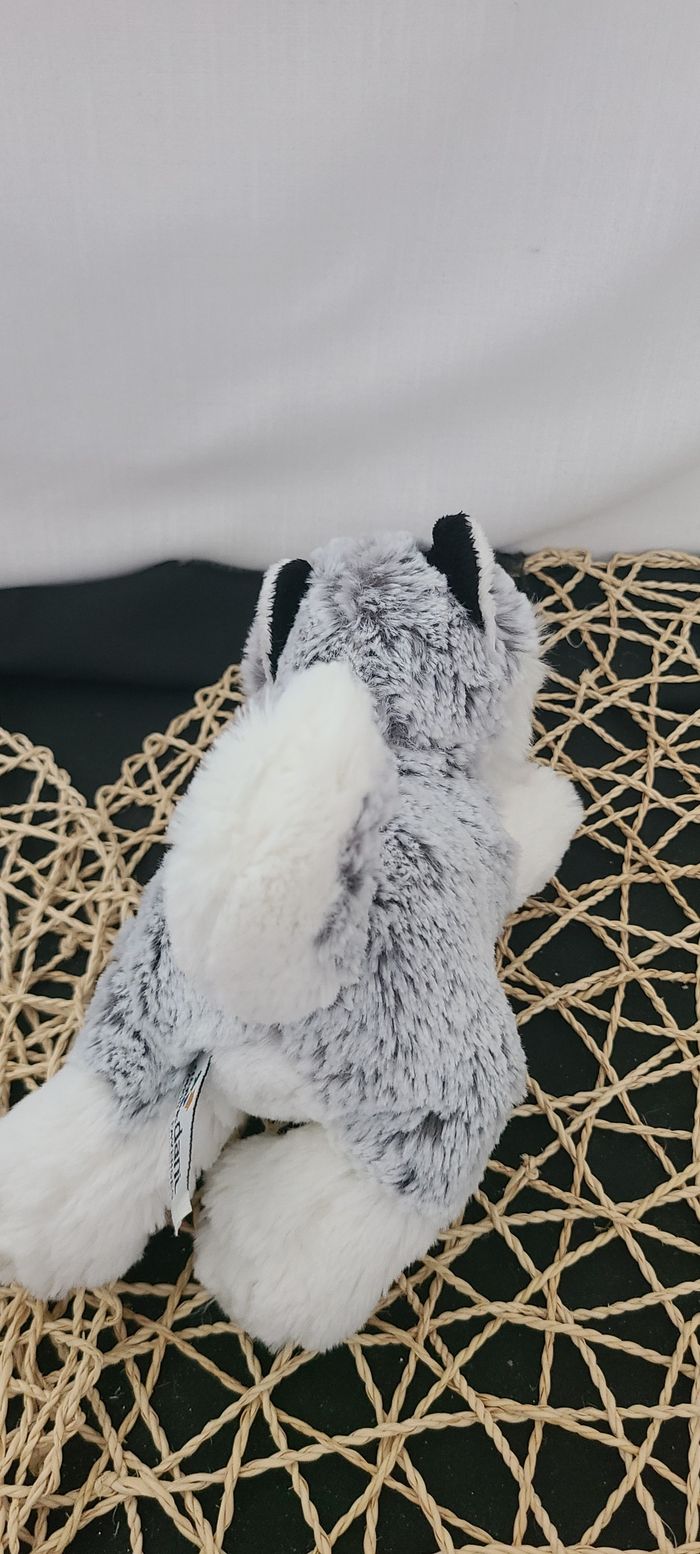 Peluche chien husky CREATIONS DANI gris blanc - photo numéro 5