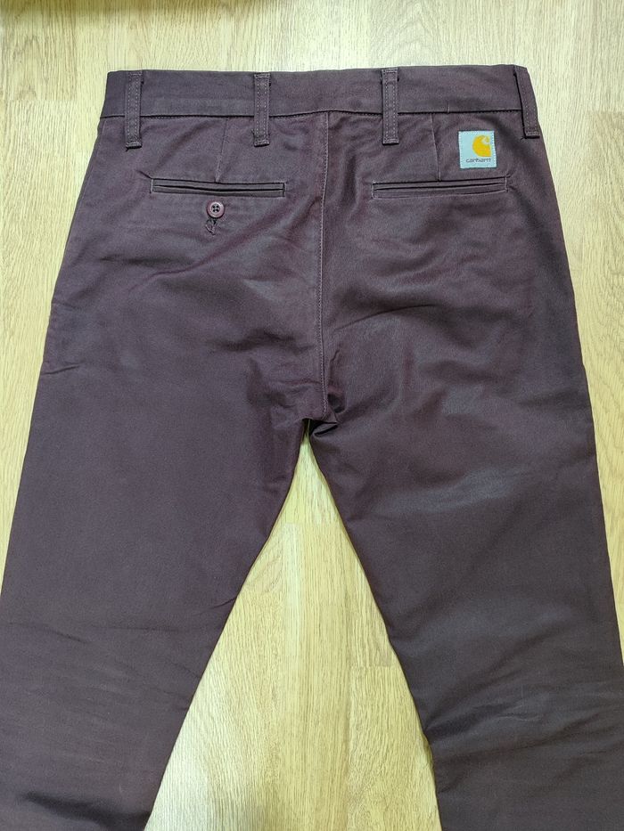 Pantalon Chino Carhartt Sid Pant couleur bordeaux taille 38 - photo numéro 4