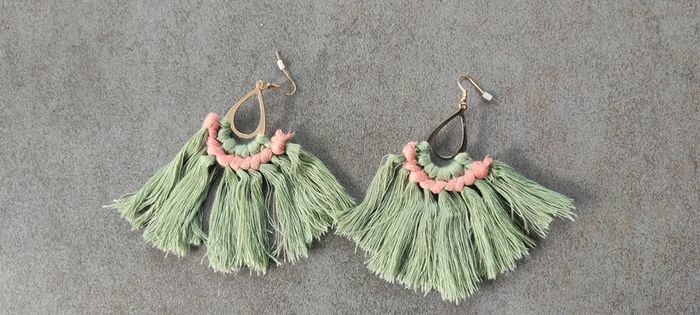 Boucles oreilles macramé - photo numéro 2