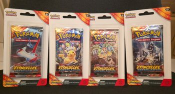 Pokémon Artset de 4 Boosters EV8 Étincelles Déferlantes Sous Blisters Cartonnés