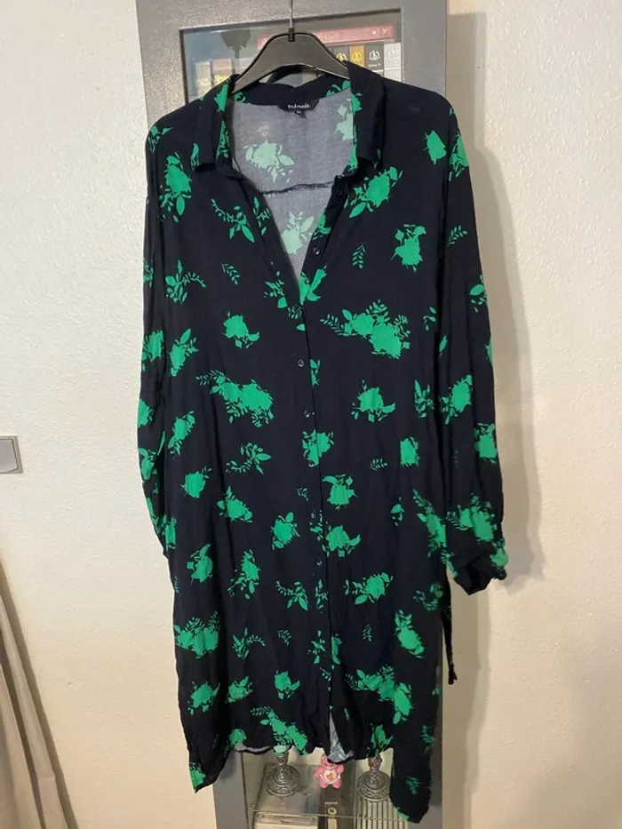 robe longue noir vert 50 M&S mode - photo numéro 2