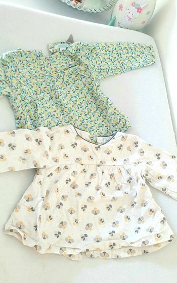 Lots de 2 hauts bdbe fille 6 mois obaibi