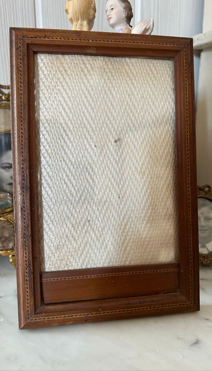 Ancien Cadre Photo Bois Marqueterie Napoléon III - photo numéro 2