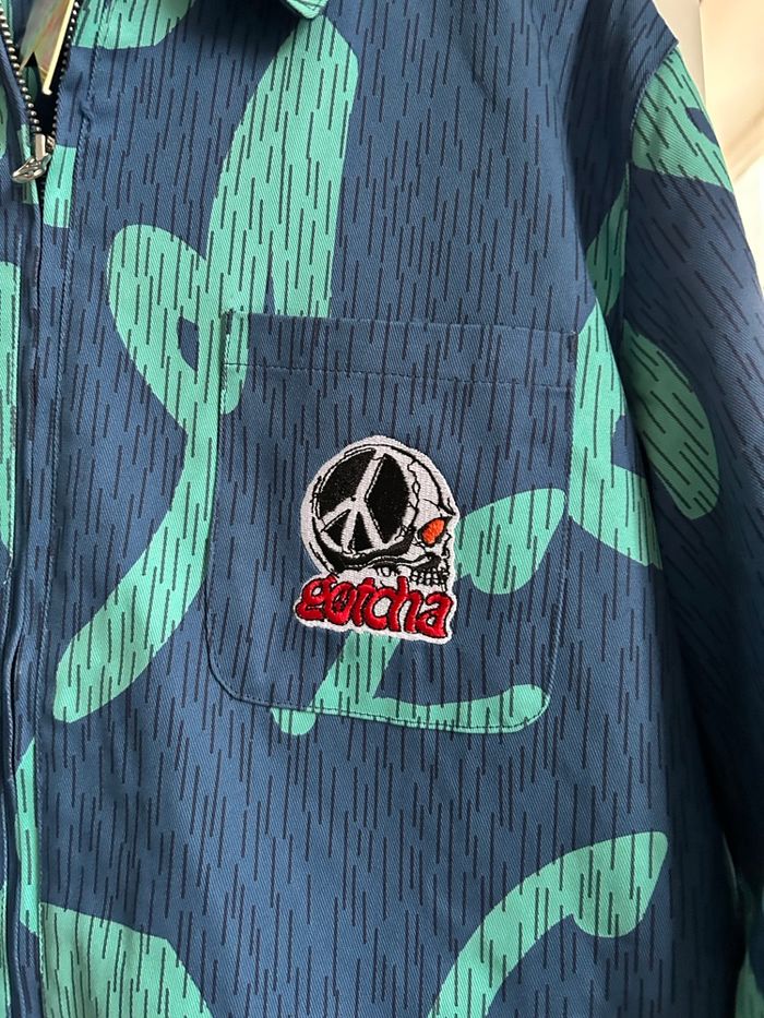 Veste zippée Gotcha Rain Camo Bleu & Menthe Neuve Homme Taille M - photo numéro 6