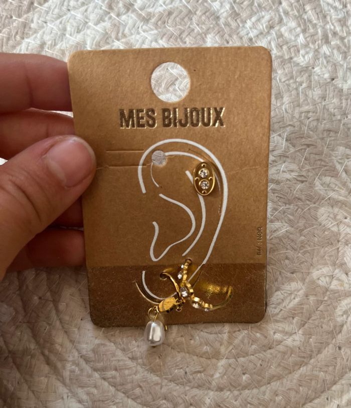 Boucles d’oreilles Adopt Acier Doré - photo numéro 2