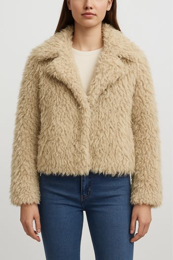 Veste moumoute beige