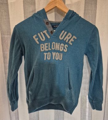 Pull à capuche Okaidi bleu canard