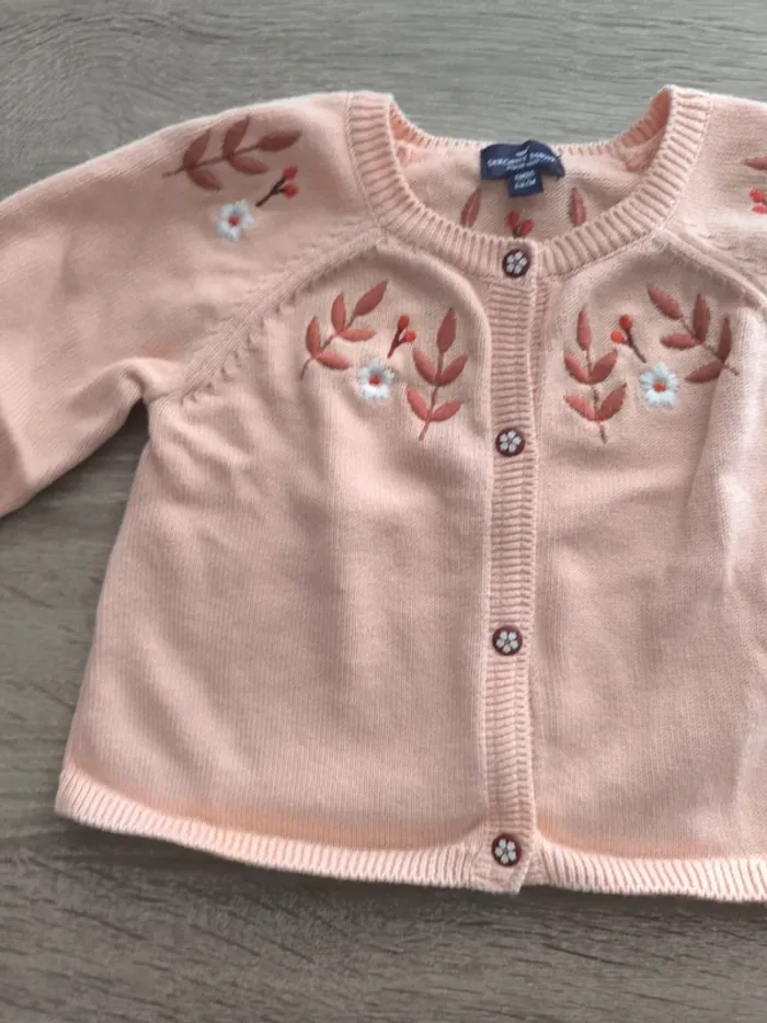 Magnifique ensemble fleuri à carreaux sergent major 6 mois gilet robe - photo numéro 5