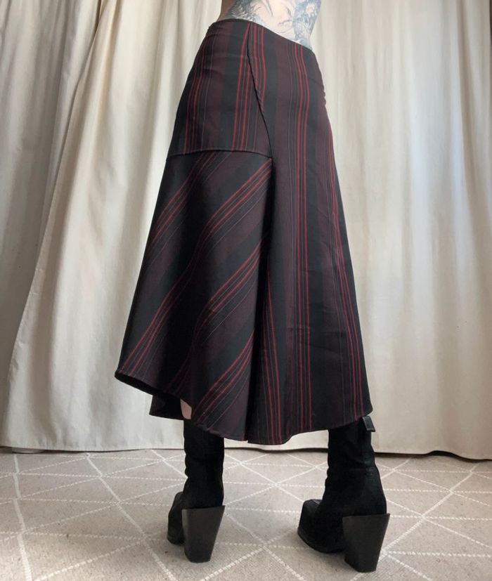 Jupe longue rayures Goth Avant Garde vintage made in France 🇫🇷 90s - Taille M - photo numéro 3