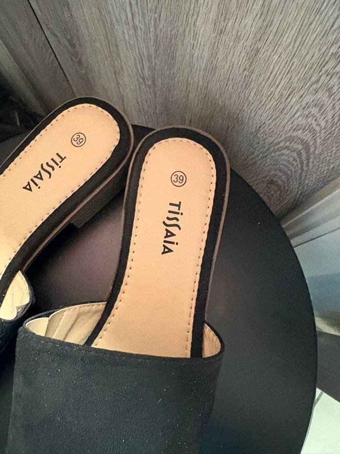 Mules plates noires tube - photo numéro 5