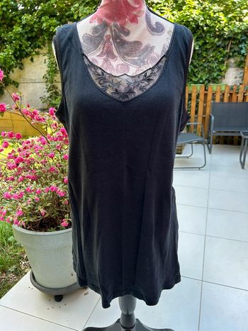 Débardeur en coton brodée esmara taille XL 44/46 femme
