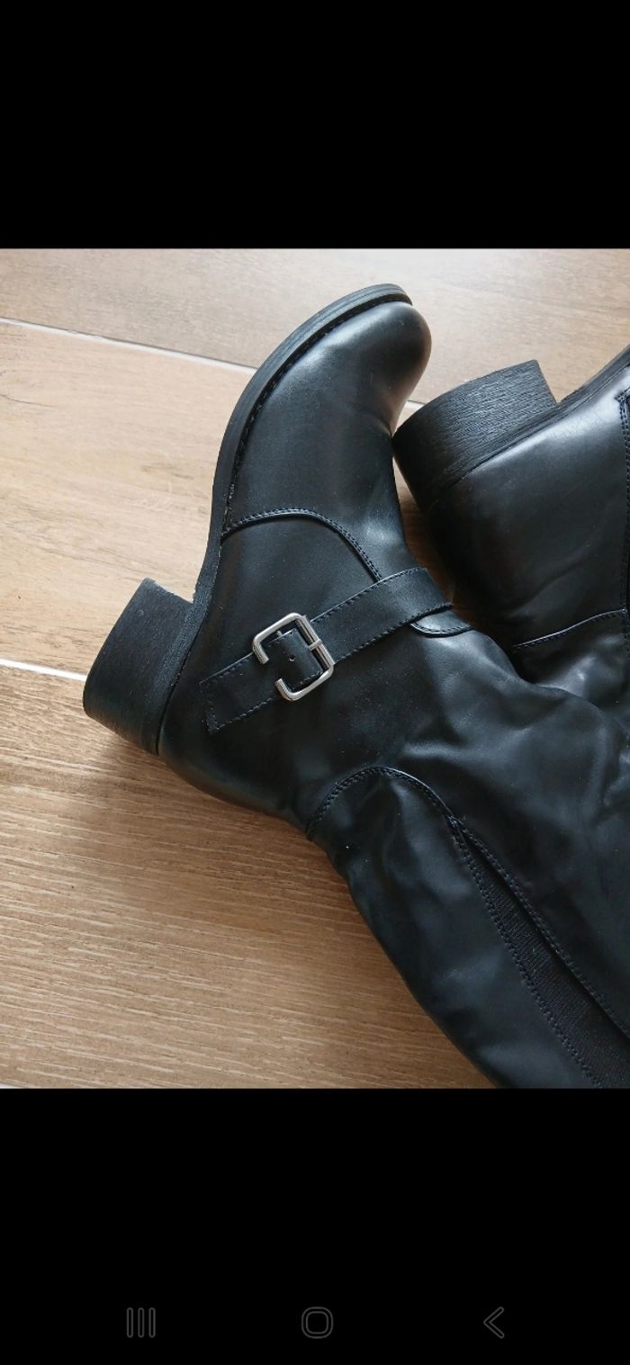 Longues  bottes noires T 38.neuves.cavalieres. - photo numéro 2