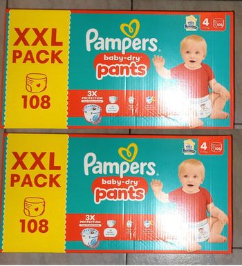 216 Couches Pampers Baby-Dry Pants Taille 4 (2 XXL Pack)