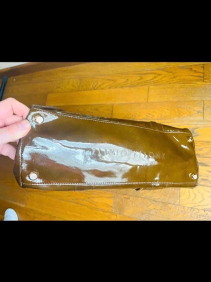 Sublime sac en cuir vernis plinio visona - photo numéro 11