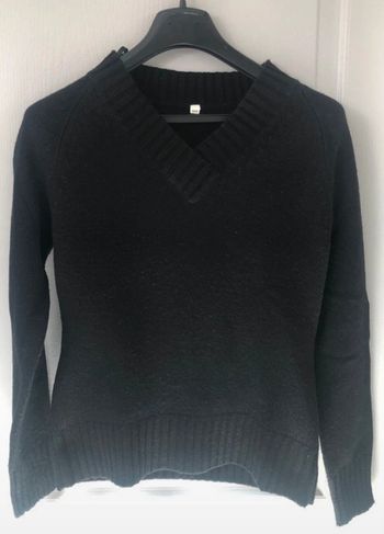 Pull noir  col V épais 38/40