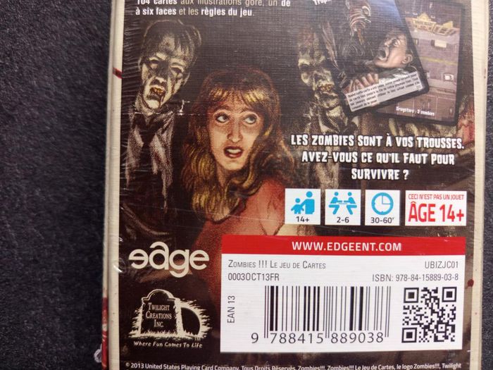 Jeu de cartes - Zombies !!! - Neuf sous blister - photo numéro 6