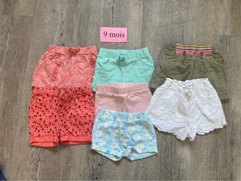 Lot 7 shorts 9 mois